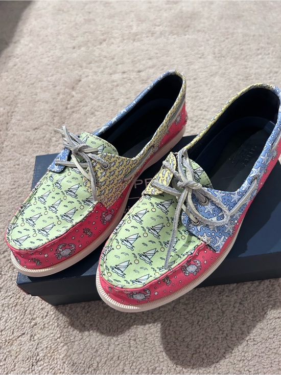 Sperry Shoes - Sperry Patchwork 2-Eye Boat Shoes - Blue